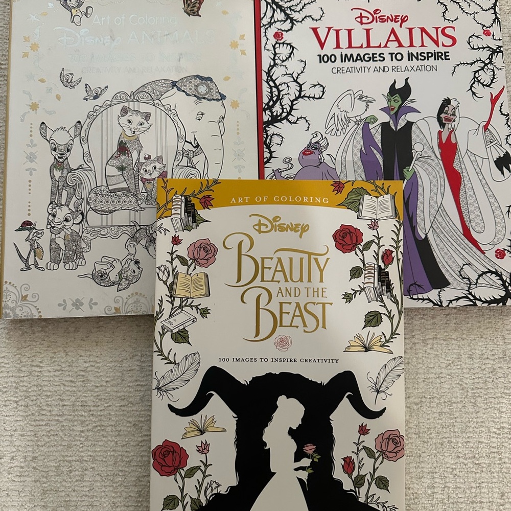 Disney Art of Coloring Book Trio - White, Red, Gold